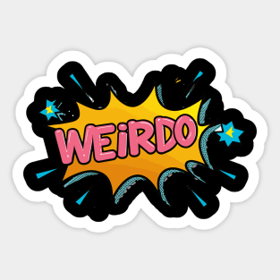 Weirdo | Retro Comic Style Typography Art Sticker